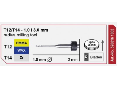 T12/T14 - 1,0 | 3,0 mm Radius cutter