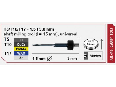 T5/T10T17 - 1,5 | 3,0 mm end mill