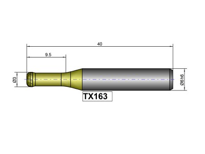 TX163 - TX563 Fräswerkzeug - CoCr & Titan (3mm)