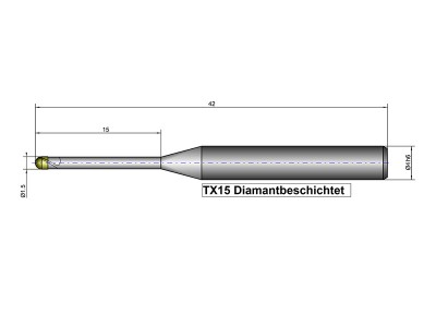 TX15 - Fräswerkzeug - Zirkon (1.5mm)