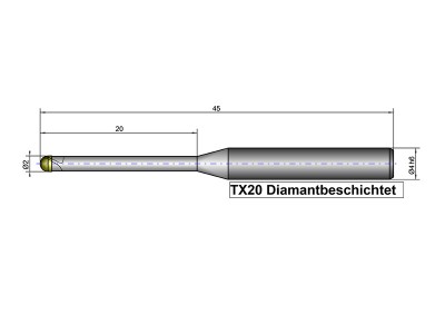 TX20 - Fräswerkzeug - Zirkon (2mm)